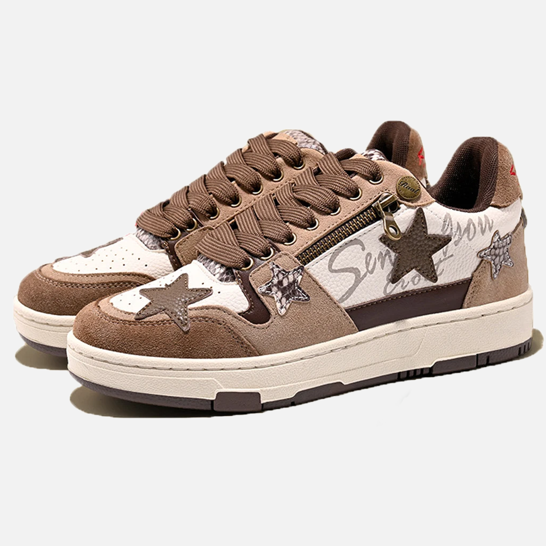 Starryclimb Vintage Star Patchwork Skate Shoes – DAXUEN