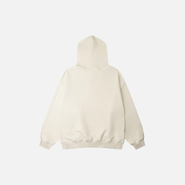 back view of the beige color of pray the lord hoodie