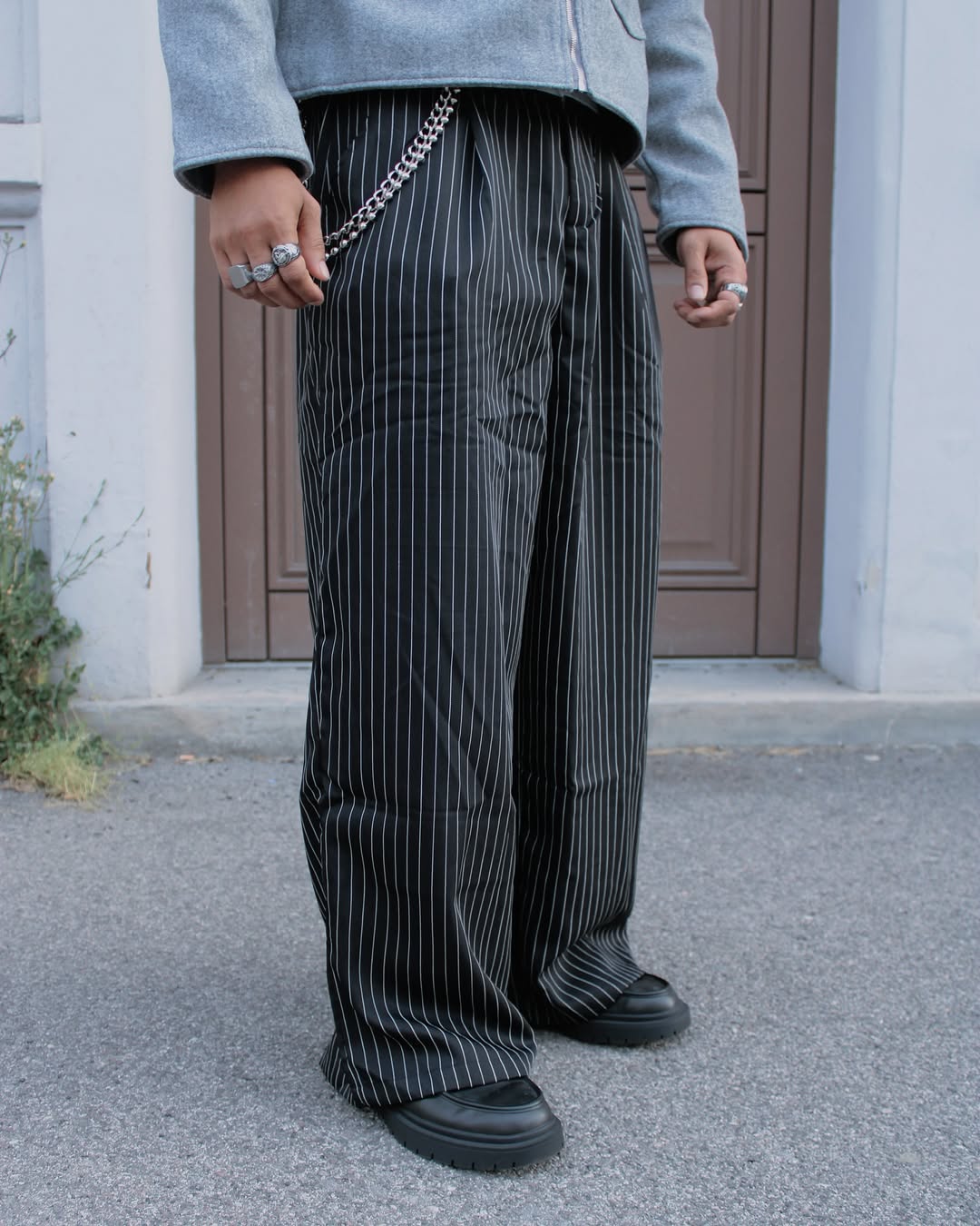 Y2K Pinstripe Baggy Pants – DAXUEN