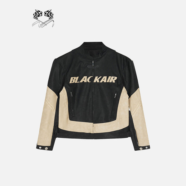 Patching Letter Black Air Leather Jacket