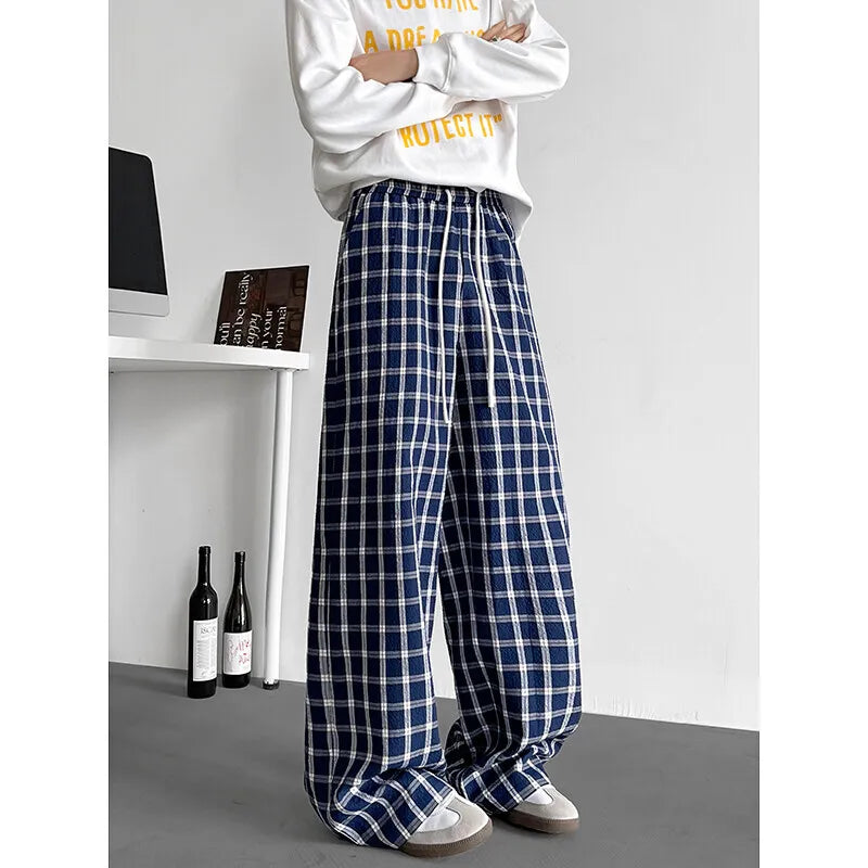 Men's Oversized Plaid Streetwear Pants – DAXUEN
