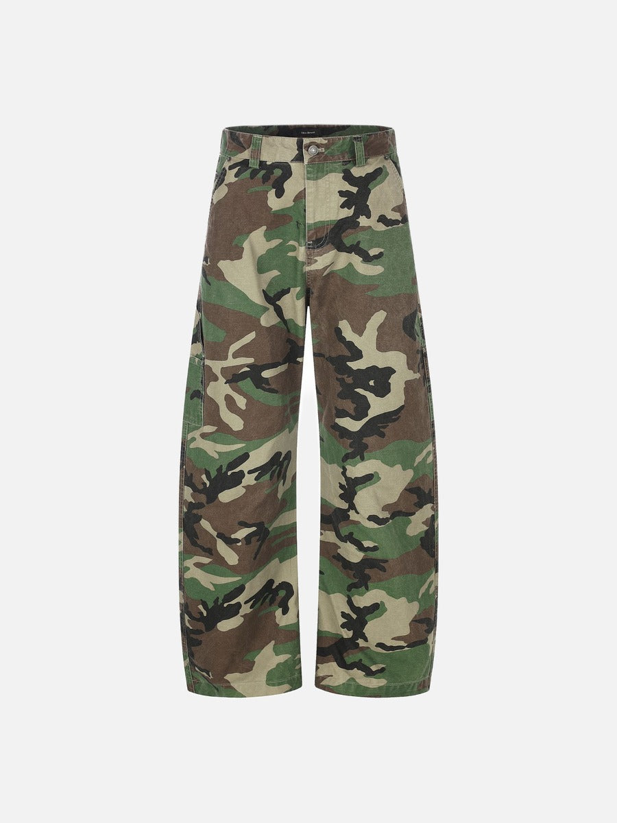 Camouflage Wide-Leg Utility Pants | DAXUEN