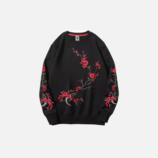 Plum Blossom Embroidery Sweatshirt