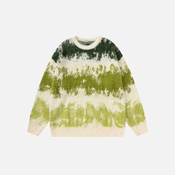 Oversize Hip Hop Tie Dye Knit Sweater