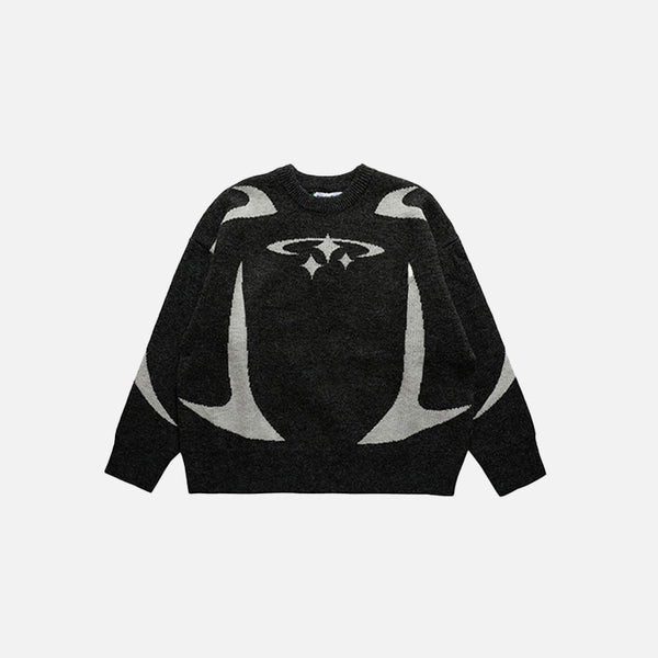 Black color of the Y2K Stars Graphic Sweaters