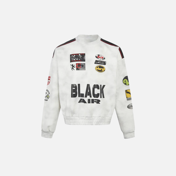 Streetwear American Retro Print Racing Sweatshirt