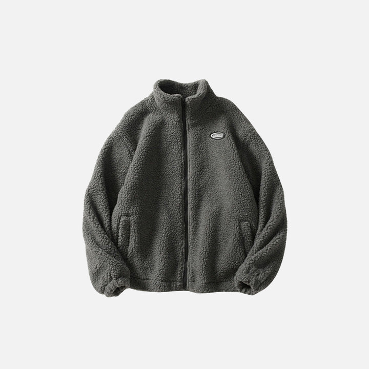 Solid Color Fuzzy Jacket – DAXUEN