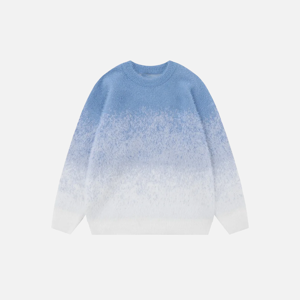 Fashionable Sky Ombre Gradient Fuzzy Sweater