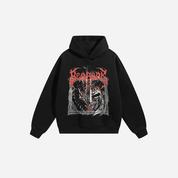 Streetwear Black Devil Graphic Oversized Hoodie