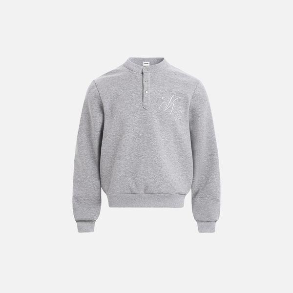 Minimalist Embroidered Button-Up Casual Sweatshirt