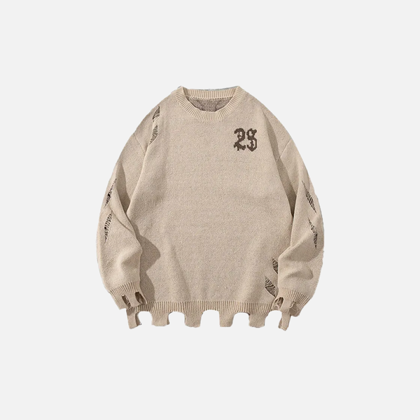 Y2K Distressed Oversized Knit Jumper Sweater