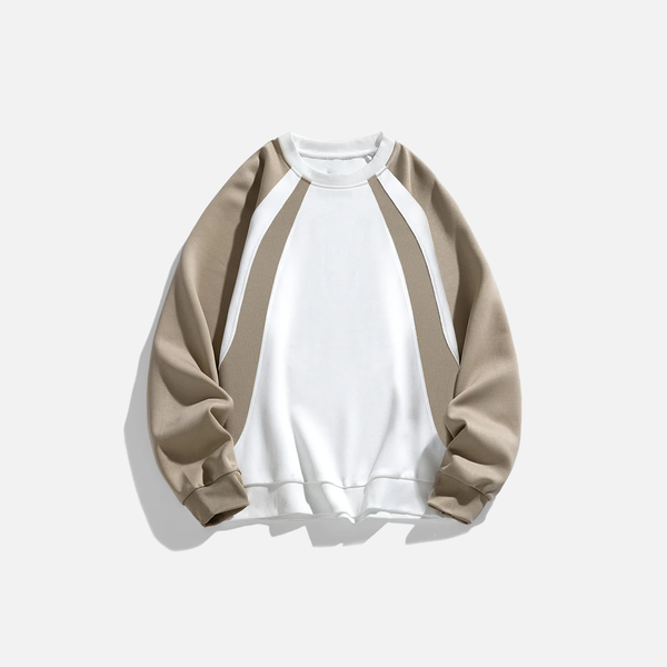 Chic Retro Color Block Casual Sweatshirt