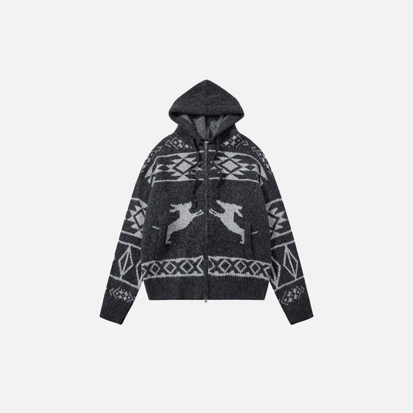 Classic Flattering Oversized Knit Hooded Sweatshirt