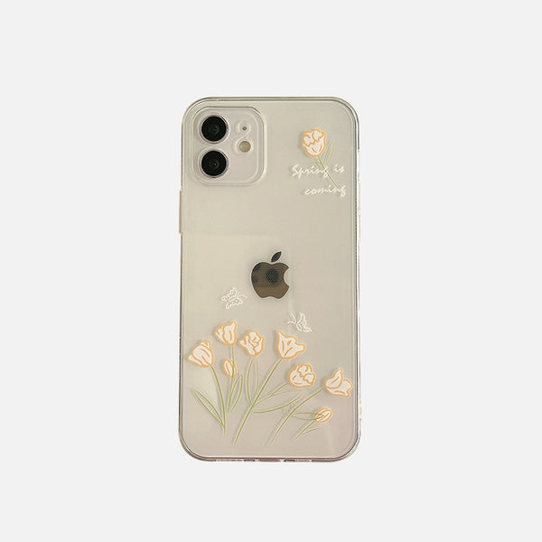 Caja suave del teléfono móvil de la flor para el iPhone