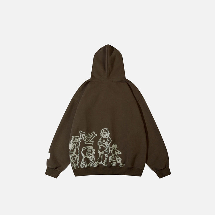 Back view of youth life hoodie 