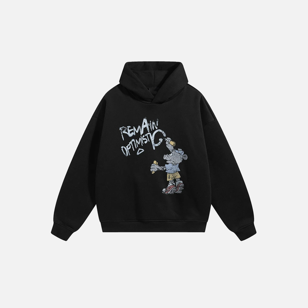 Optimistic Funny Cartoon Graphic Hoodie