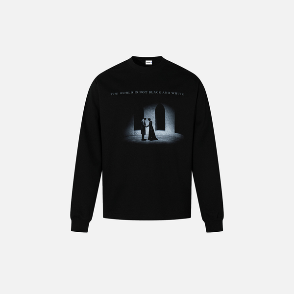 Y2K Retro Graphic Black Long Sleeve Sweatshirt