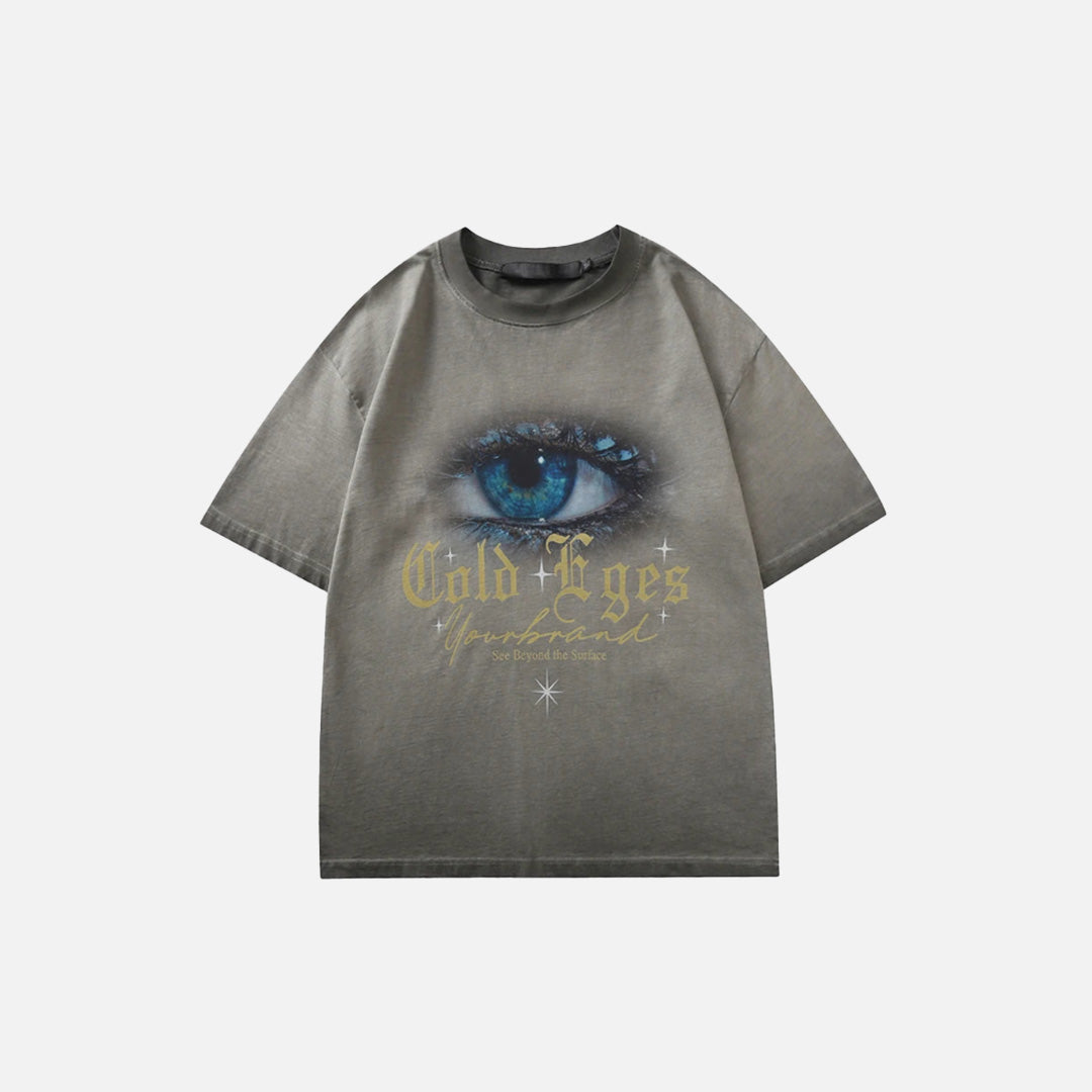Front view of the gray Visionary Aura T-shirt in a gray background