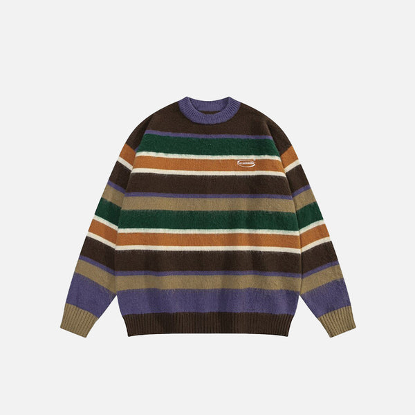 Suéter extragrande de colores a rayas