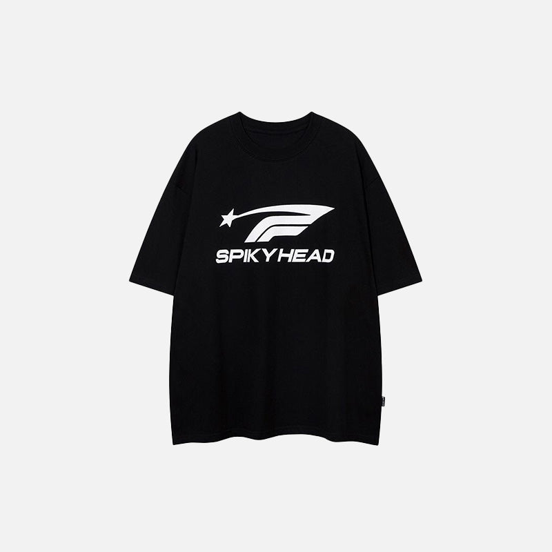 Spiky Head Letter Print T shirt DAXUEN spiky-head-letter-print-t-shirt-daxuen