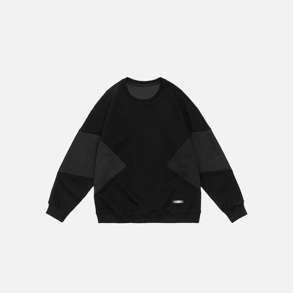 Front view of the black Bold Contrast Sweatshirt in a gray background