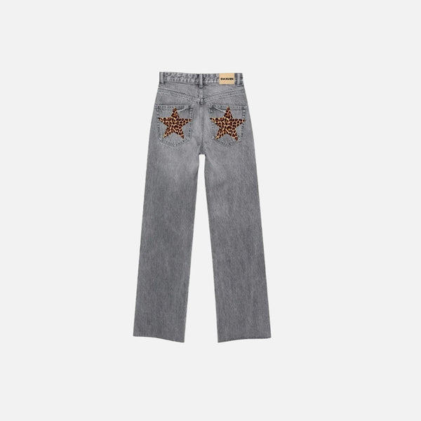 Leopard Star Pocket Jeans