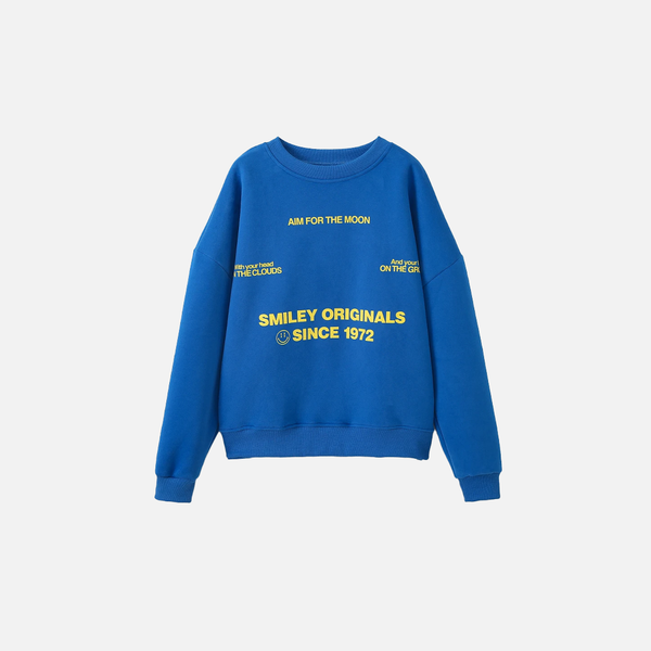 Blue Letter Fleece Oversize Sweatshirt