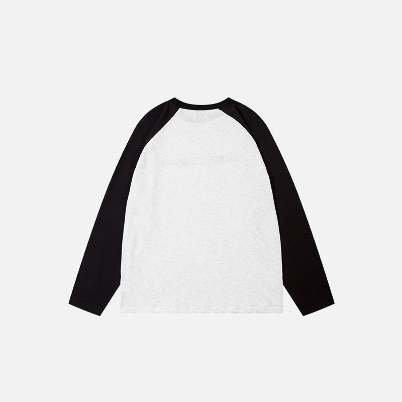 Back view of the white Refused Change Color Block Sweatshirt in a gray background