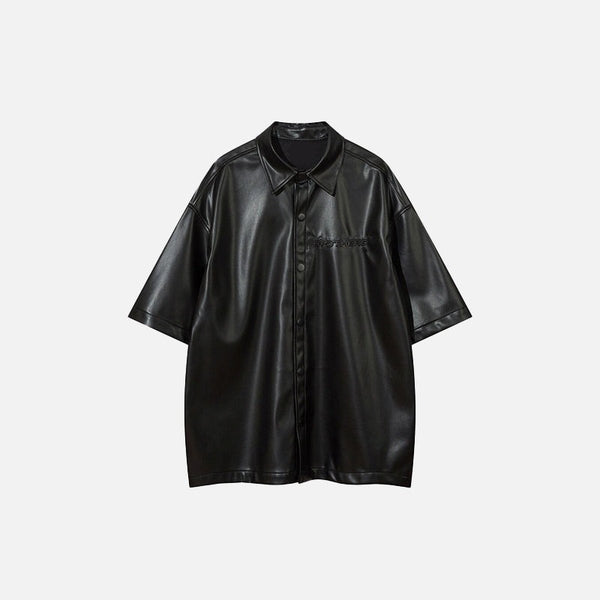 Leather Short Sleeve Shirt