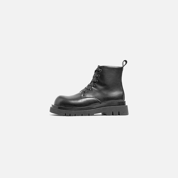 Soled Black Leather Boots