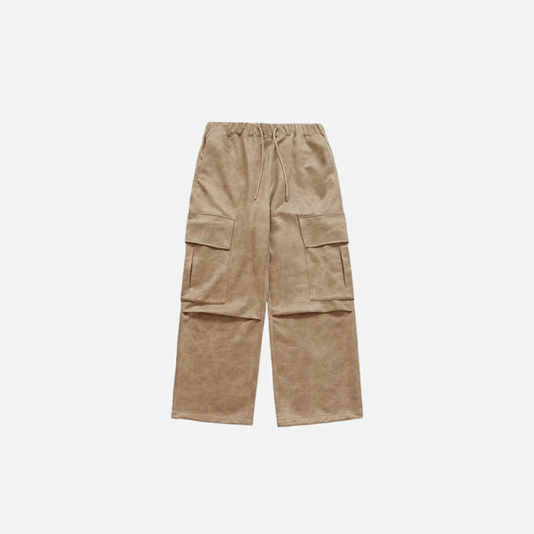 Retro Washed Suede Cargo Pants