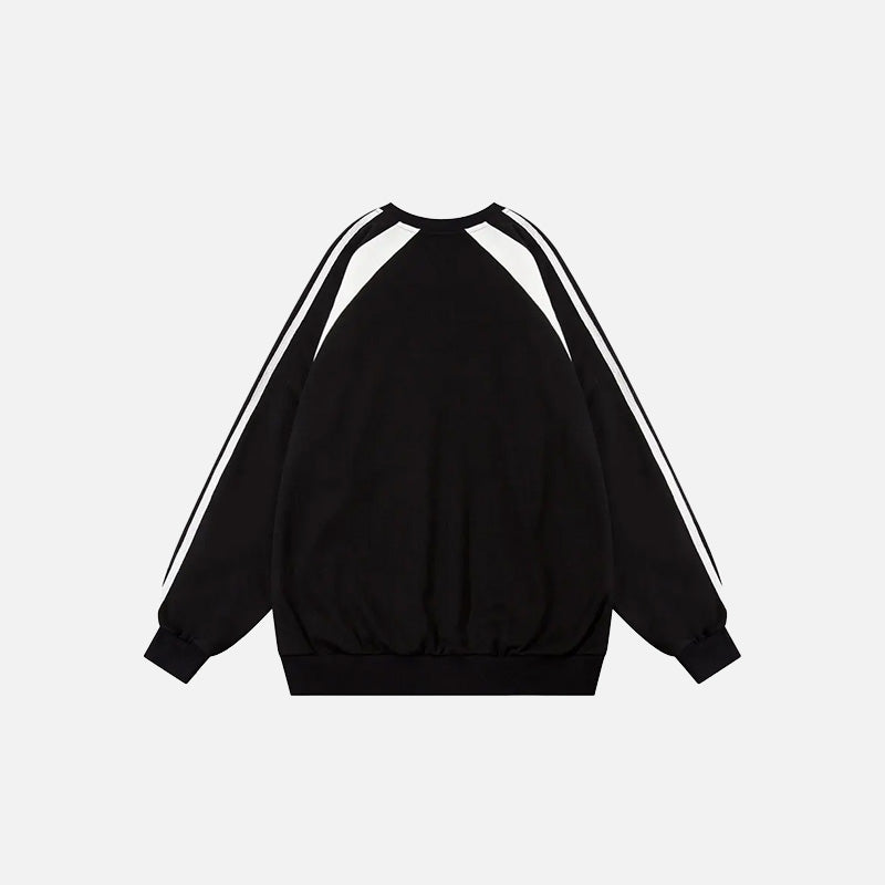 Back view of the black Y2K Vintage Loose Graphic Sweatshirt in a gray background