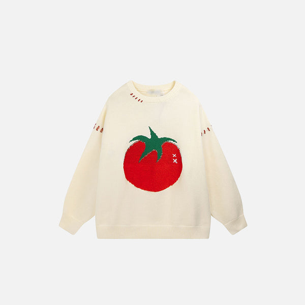 Suéter suelto de punto de tomate