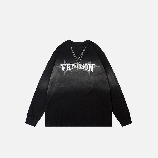 Y2k-Sweatshirt mit Kettenverlauf