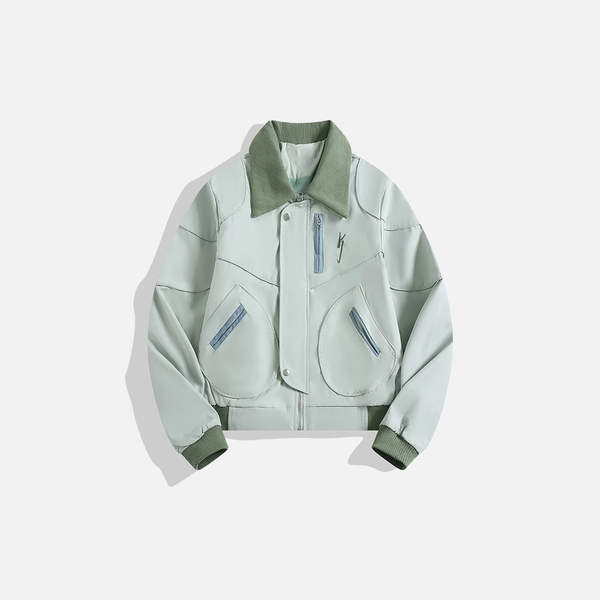 Workwear Hip Hop Embroidered Lapel Flight Jacket