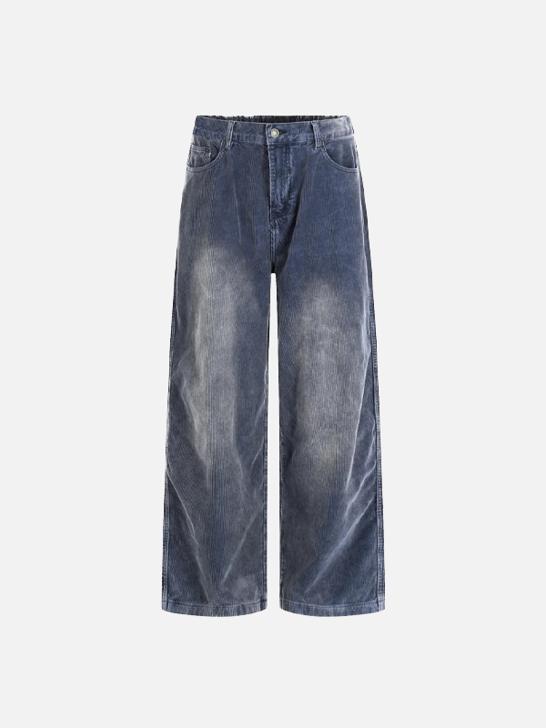 Retro Corduroy Casual Washed Wide Leg Pants