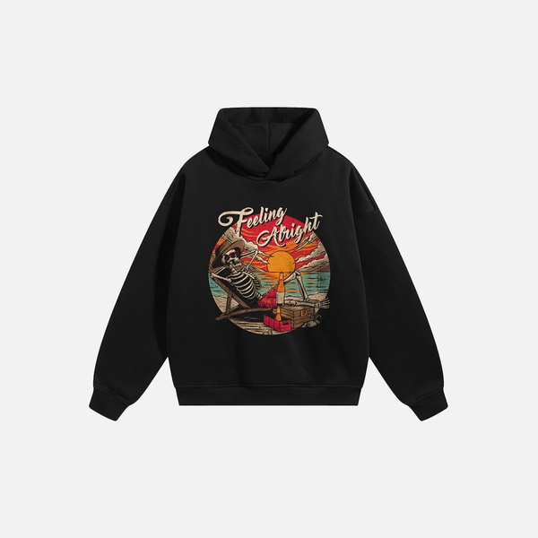 Y2K Skull Skeleton Funny Graphic Casual Hoodie