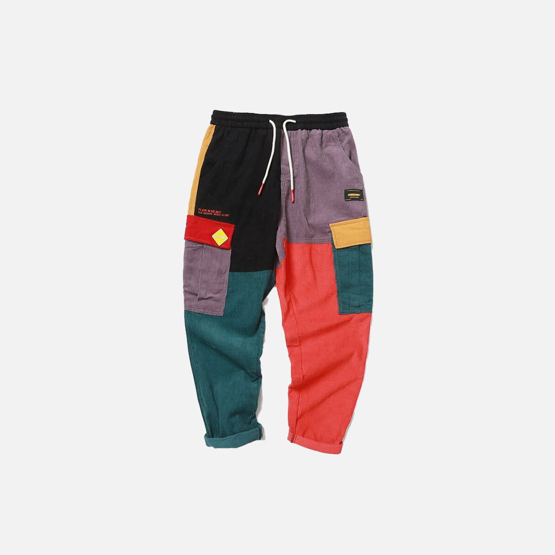 Corduroy Color Block Cargo Pants – DAXUEN