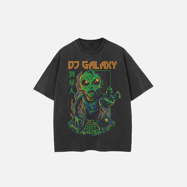 DJ Of The Galaxy Alien Print T-Shirt