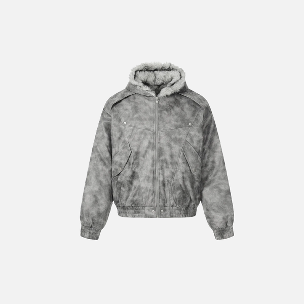 Durable Thick Parkas Fur Collar Hooded Jacket