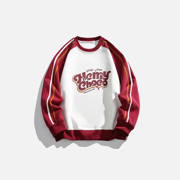 Fashionable Oversized Patchwork Letter Print Sport Sweatshirt