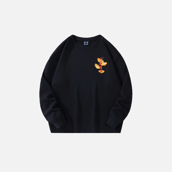 Embroidered Japanese Crewneck Sweatshirt