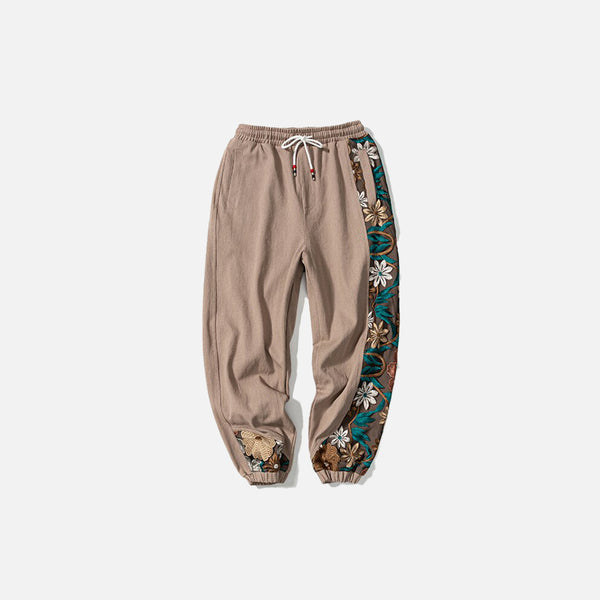 Flower Embroidery Sweatpants