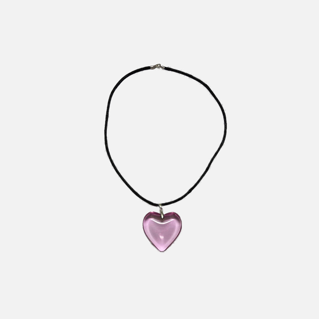 Front view of the Pink Heartfelt Keepsake Necklace