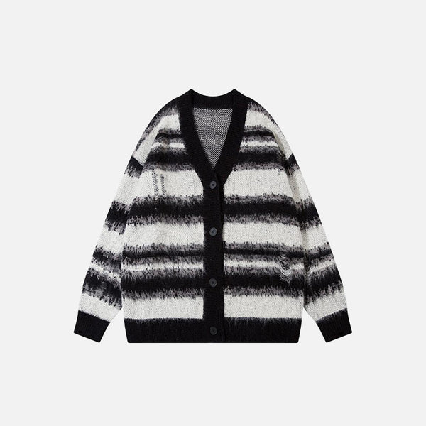 Striped Loose Knitted Cardigan