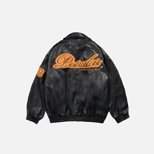Embroidery Leather Jacket