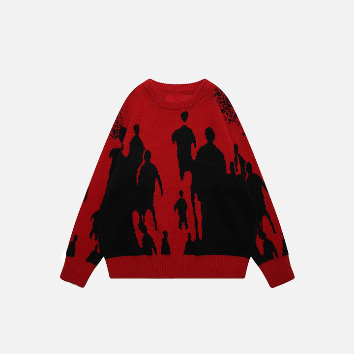 Knitted Shadow Graphic Sweater – DAXUEN