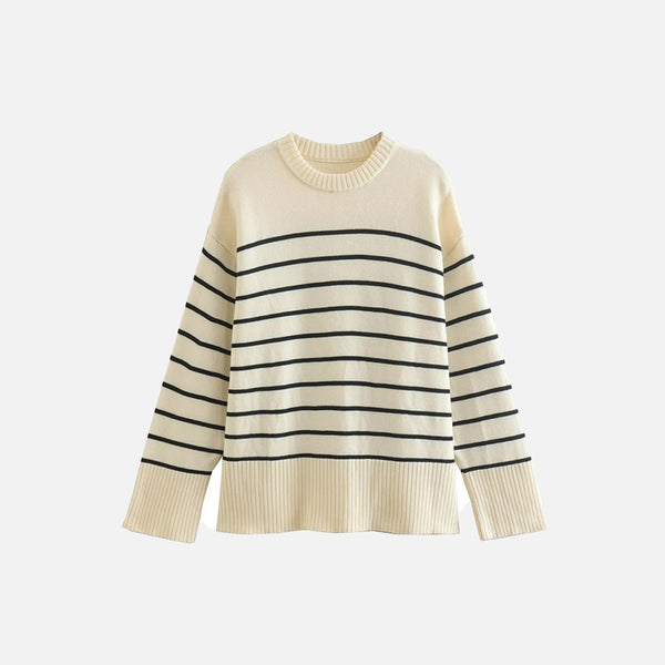 Classic Striped Print Sweater