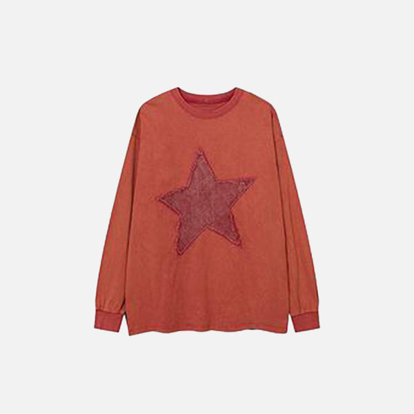Star Embroidery Loose Sweatshirt