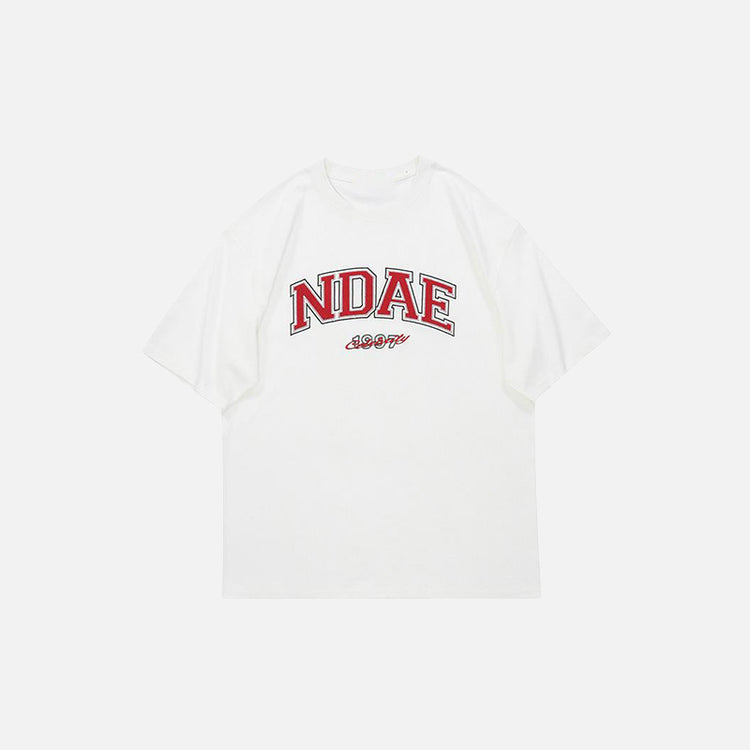 Oversized Cotton T Shirt With Graphic Lettering